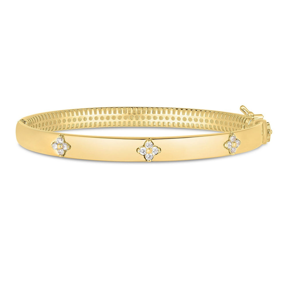 14K Yellow Gold Trilogy Diamond Bangle