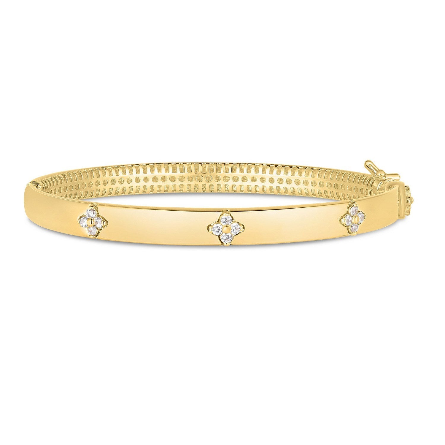 14K Yellow Gold Trilogy Diamond Bangle