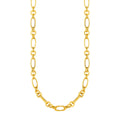 14K Yellow Gold Twisted and Polished Link Necklace