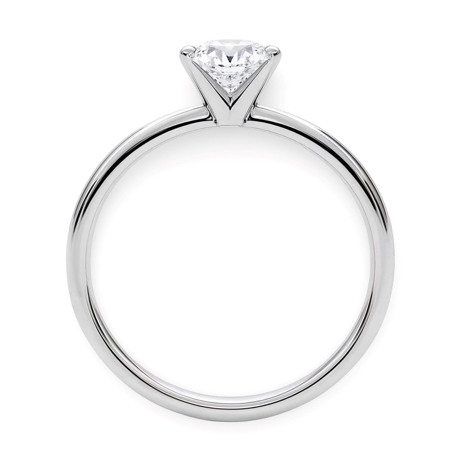 1 Carat Round Lab Grown IGI G/VS1 Diamond Solitaire Ring in 14K White Gold