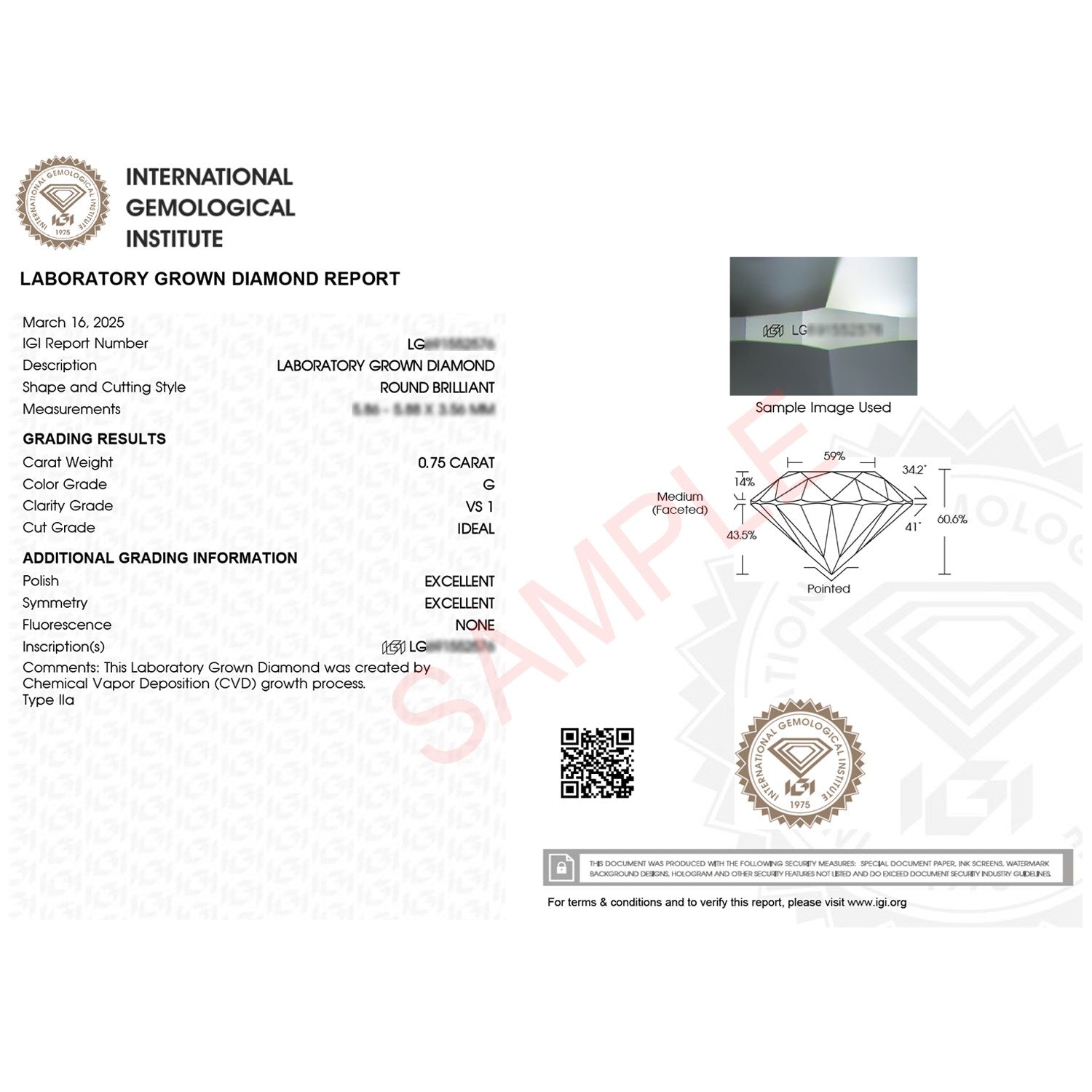 3/4 Carat Round Lab Grown IGI G/VS1 Diamond Solitaire Ring in 10K Yellow Gold