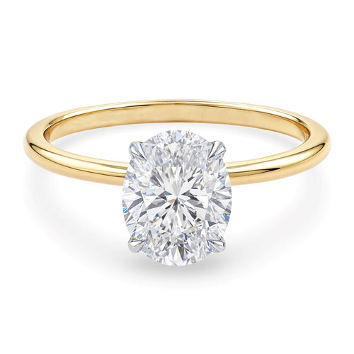 1 1/2 Carat Oval Lab Grown IGI G/VS1 Diamond Solitaire Ring in 10K Yellow Gold