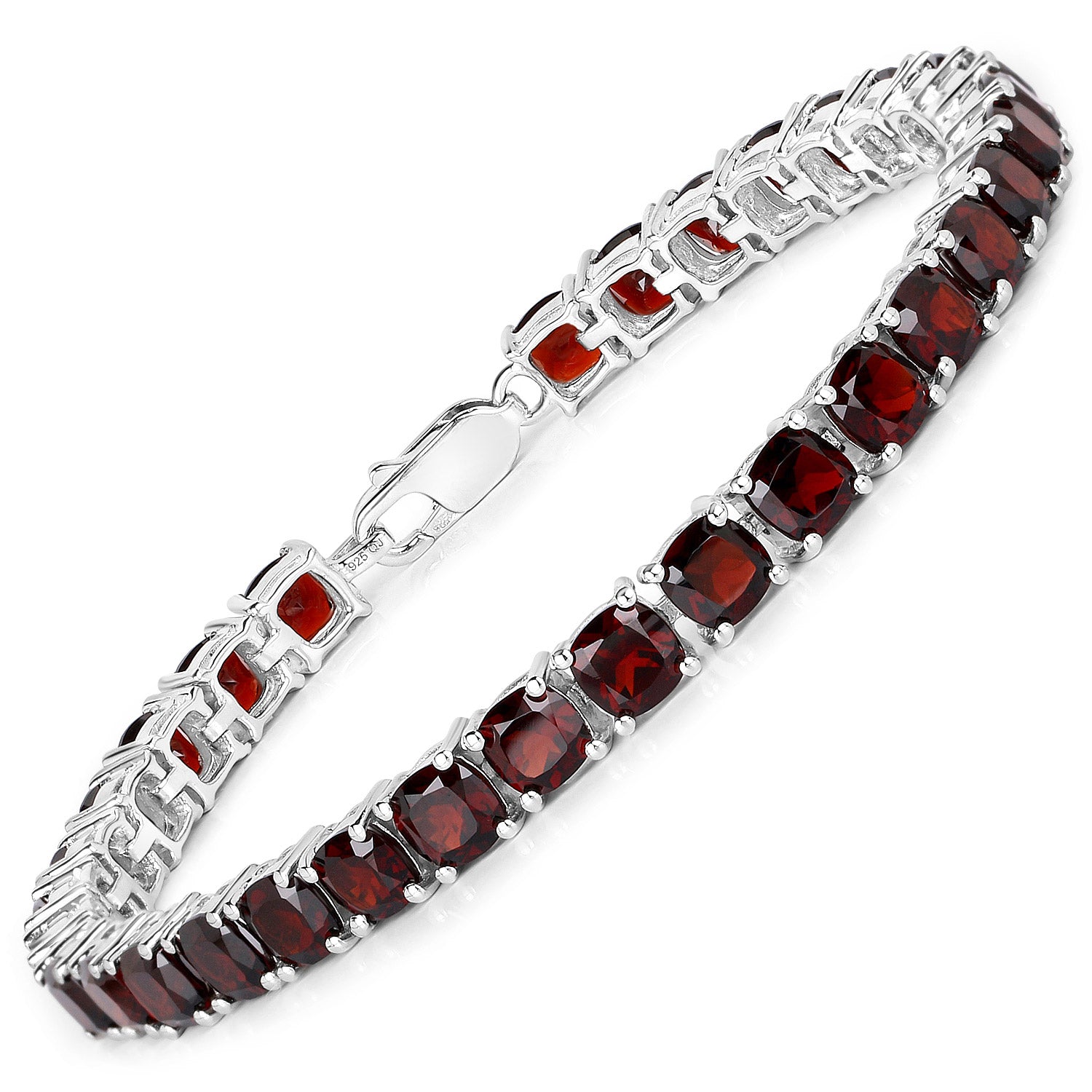 Garnet Sterling Silver Bracelet (21.44 ct) - gallery