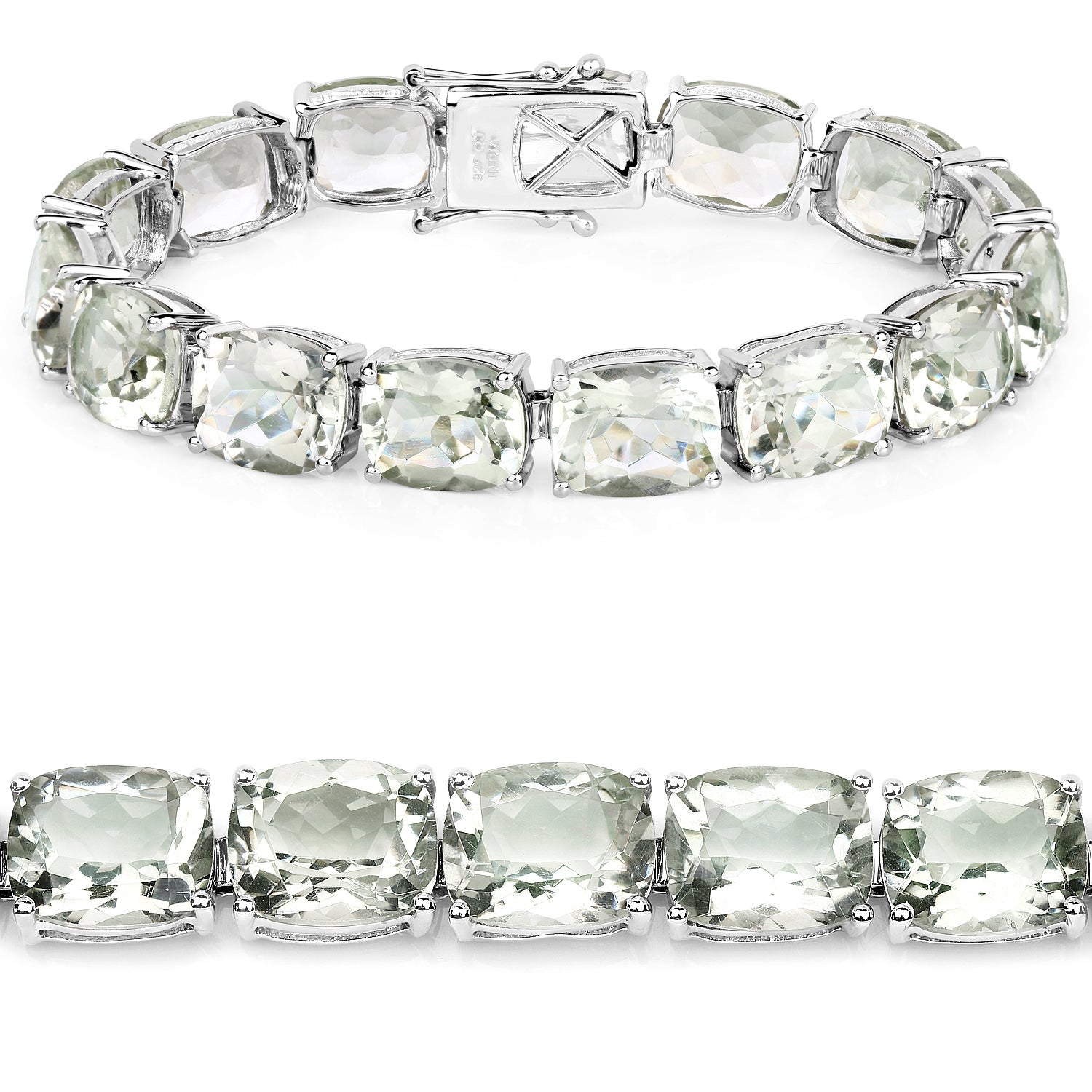 Green Amethyst Sterling Silver Bracelet - gallery
