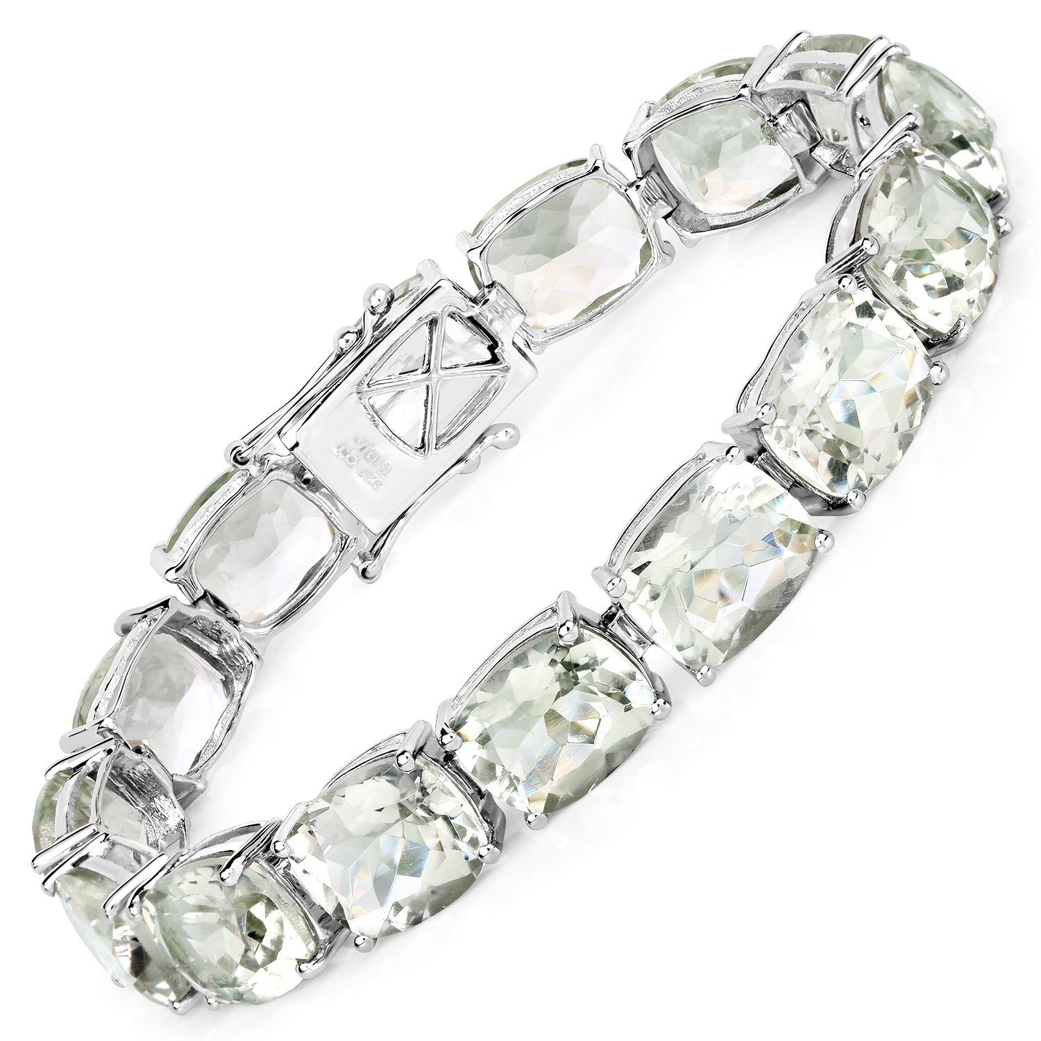 Green Amethyst Sterling Silver Bracelet - view1