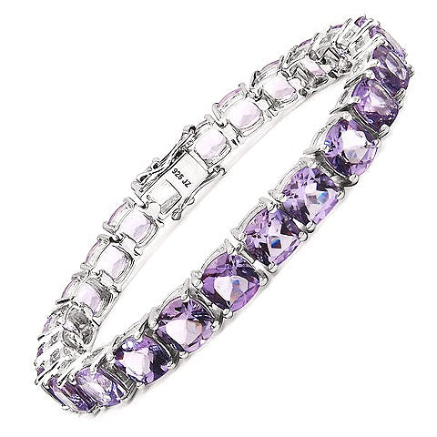 Amethyst Sterling Silver Bracelet (27.60 ct)