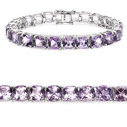 Amethyst Sterling Silver Bracelet (27.60 ct)