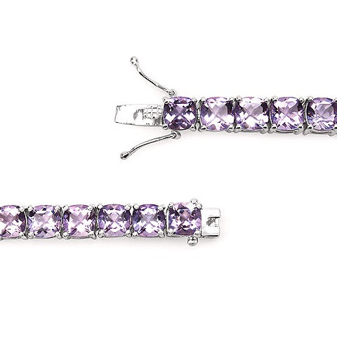 Amethyst Sterling Silver Bracelet (27.60 ct)