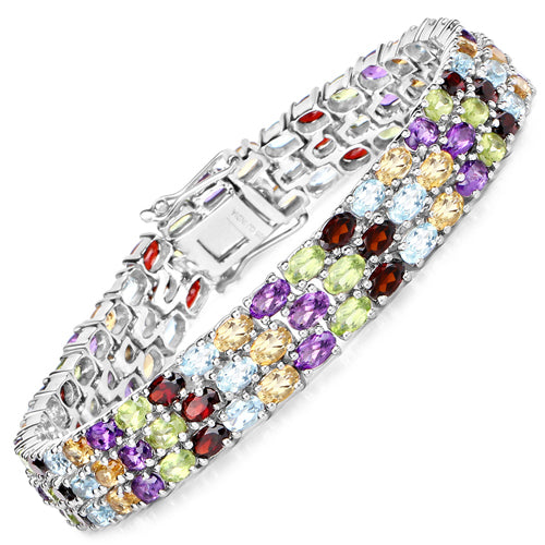 Multi-Stone Sterling Silver Bracelet (23.74 ct)