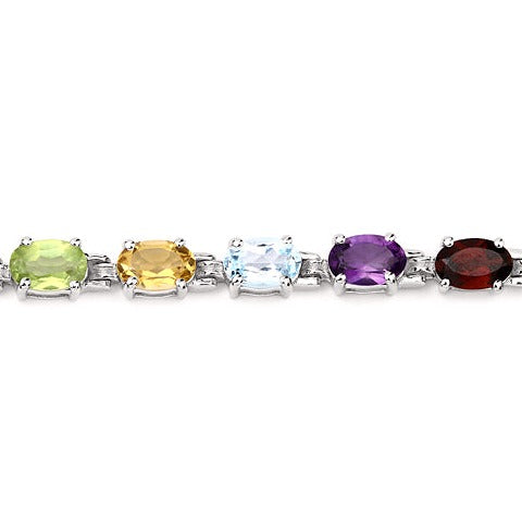 Multi-Stone Sterling Silver Bracelet (9.20 ct)
