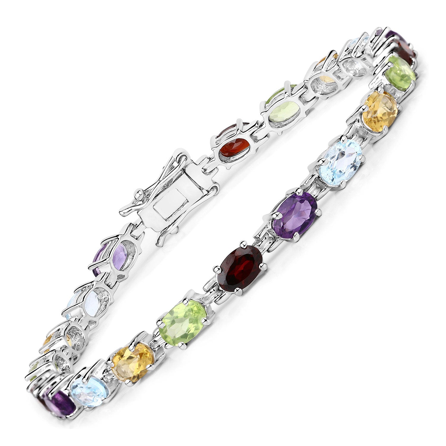 Multi-Stone Sterling Silver Bracelet (9.20 ct) - gallery