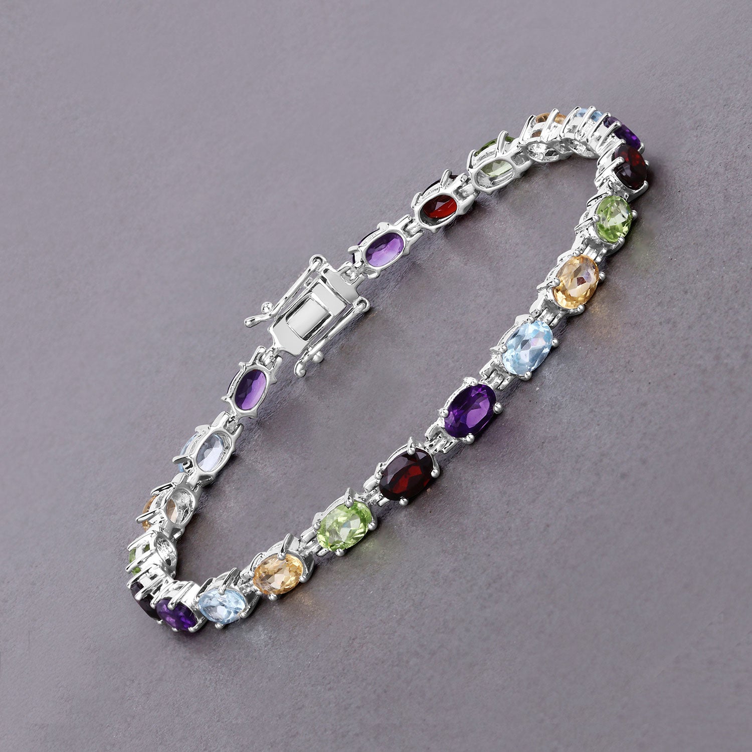 Multi-Stone Sterling Silver Bracelet (9.20 ct) - view1