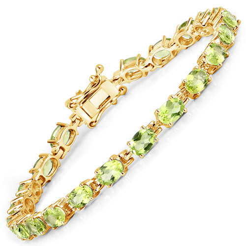 Peridot Sterling Silver Bracelet (8.61 ct)