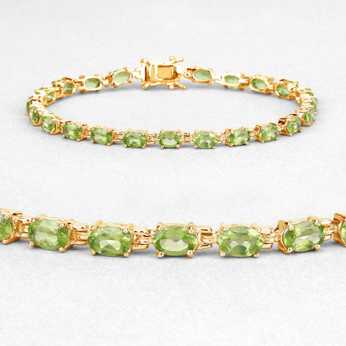 Peridot Sterling Silver Bracelet (8.61 ct)