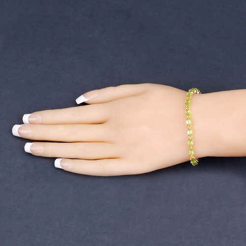 Peridot Sterling Silver Bracelet (8.61 ct)
