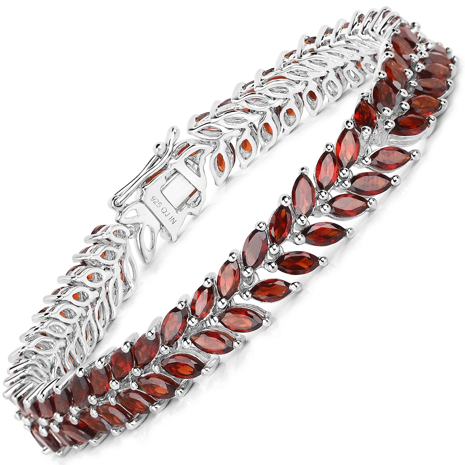 Garnet Sterling Silver Bracelet (18.40 ct) - gallery