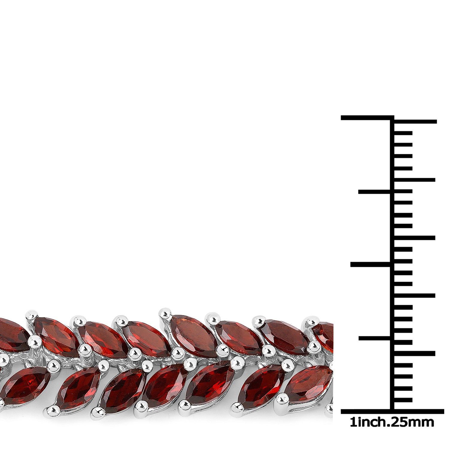 Garnet Sterling Silver Bracelet (18.40 ct) - view2
