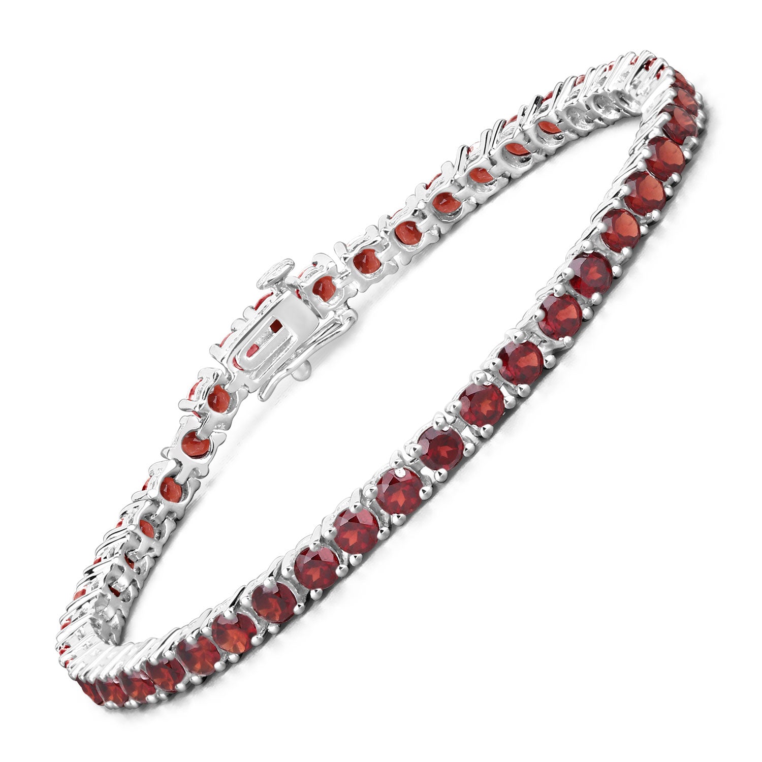 Garnet Sterling Silver Bracelet (9.68 ct) - gallery