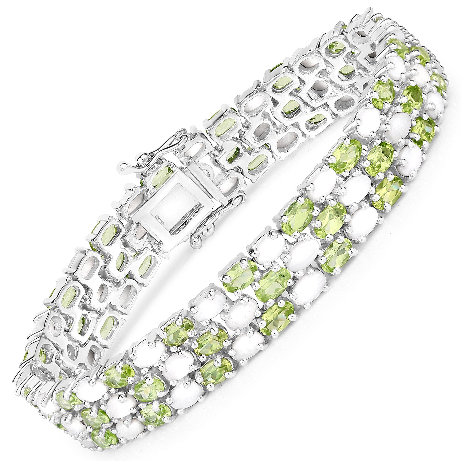 Opal & Peridot Sterling Silver Bracelet - gallery