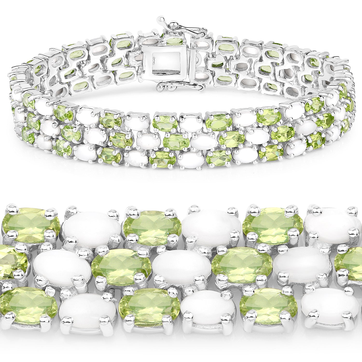 Opal & Peridot Sterling Silver Bracelet - view1