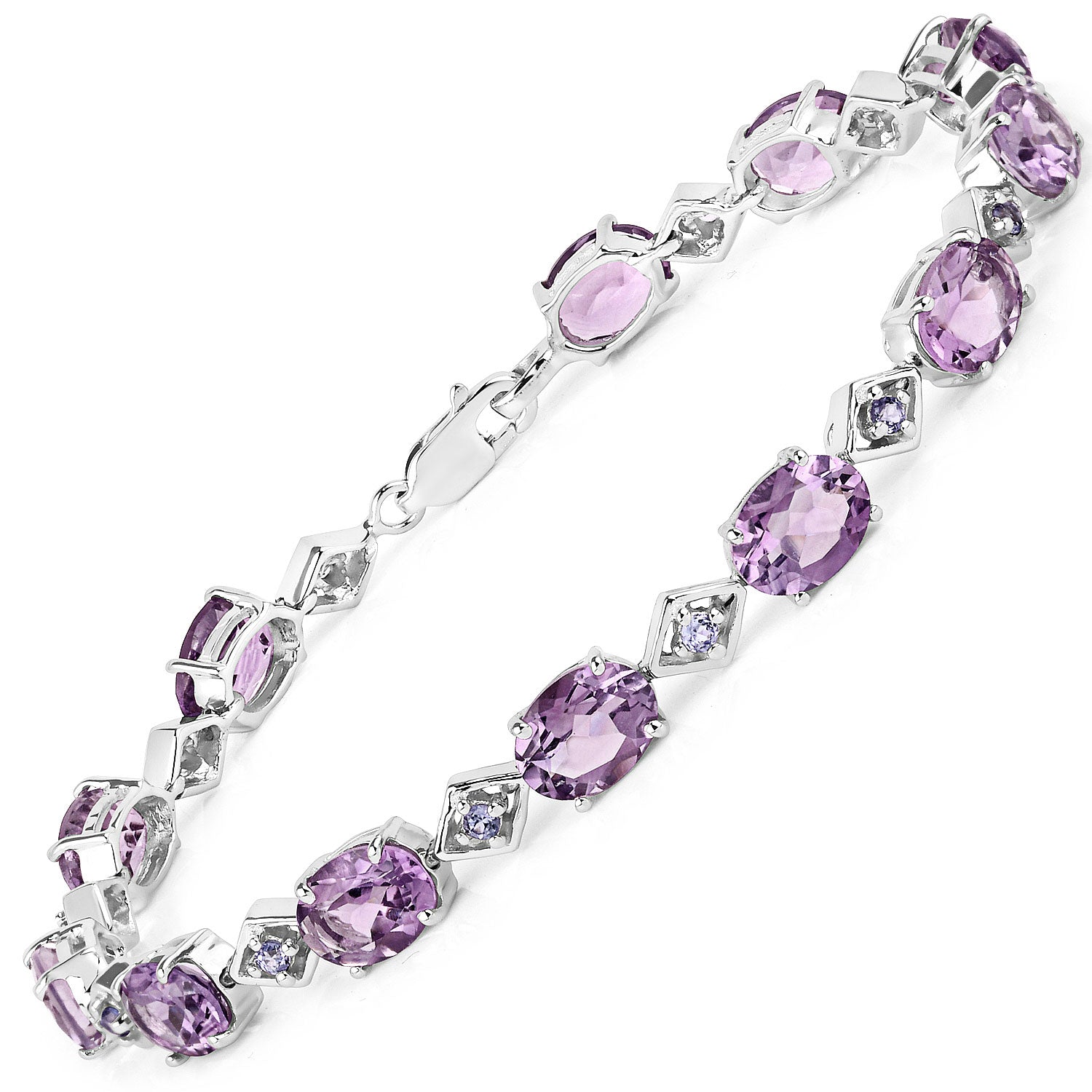 Amethyst & Tanzanite Sterling Silver Bracelet - gallery