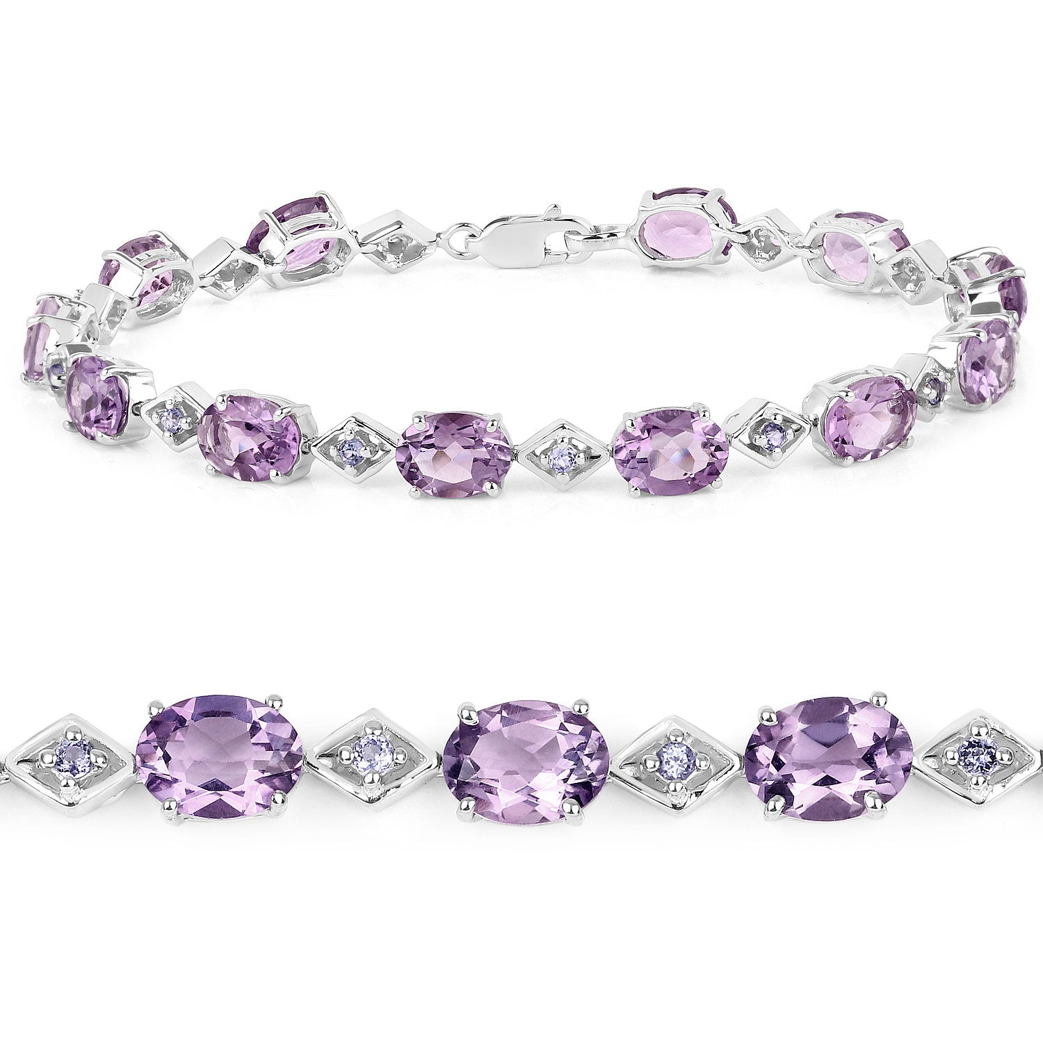 Amethyst & Tanzanite Sterling Silver Bracelet - view1