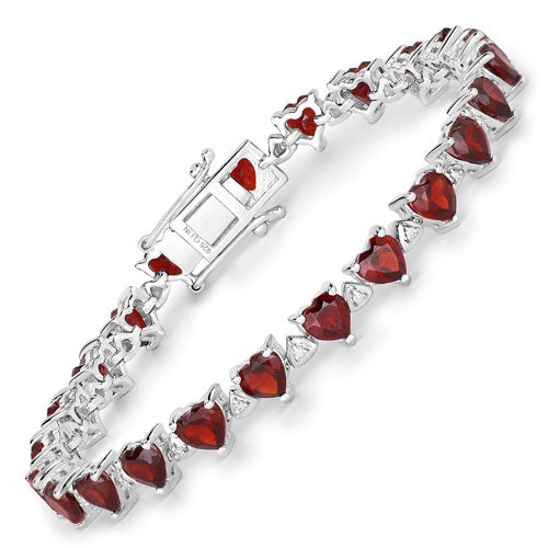 Garnet Sterling Silver Bracelet (11.62 ct)