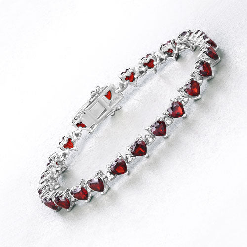 Garnet Sterling Silver Bracelet (11.62 ct)