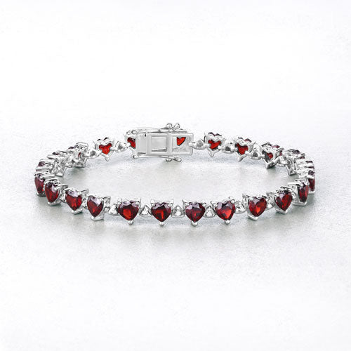 Garnet Sterling Silver Bracelet (11.62 ct)