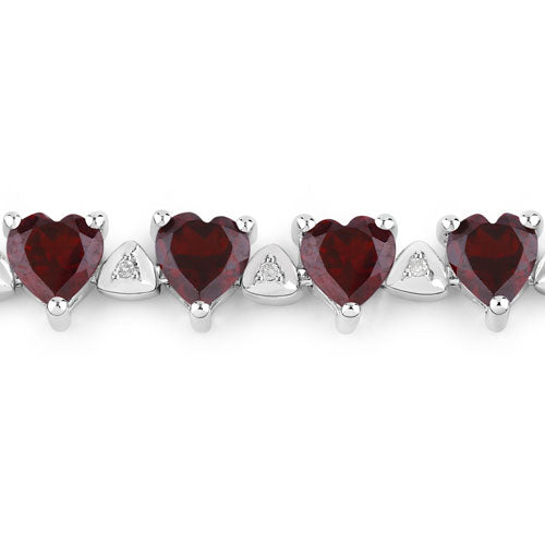 Garnet Sterling Silver Bracelet (11.62 ct)