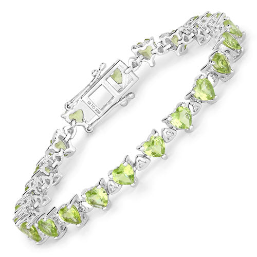 Peridot Sterling Silver Bracelet (10.24 ct)