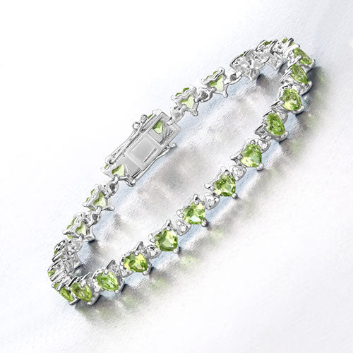 Peridot Sterling Silver Bracelet (10.24 ct)