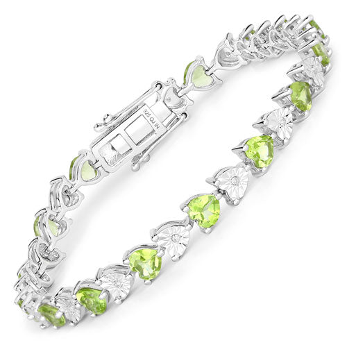 Peridot Sterling Silver Bracelet (6.74 ct)