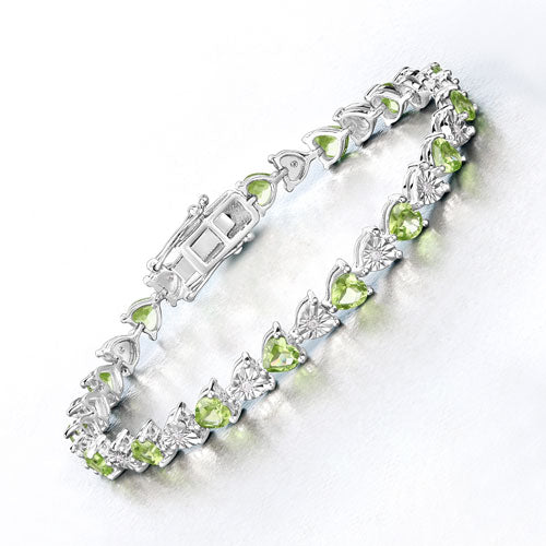 Peridot Sterling Silver Bracelet (6.74 ct)