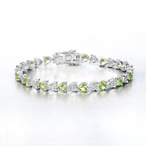 Peridot Sterling Silver Bracelet (6.74 ct)
