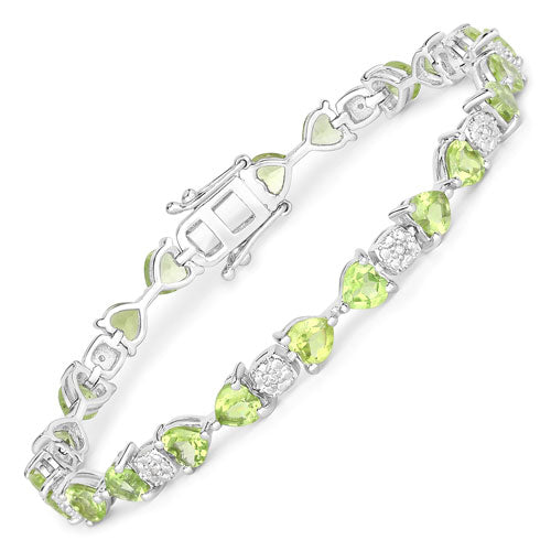 Peridot Sterling Silver Bracelet (9.78 ct)