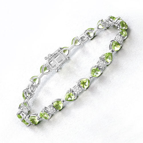 Peridot Sterling Silver Bracelet (9.78 ct)