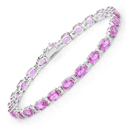 Pink Sapphire 14K White Gold Bracelet