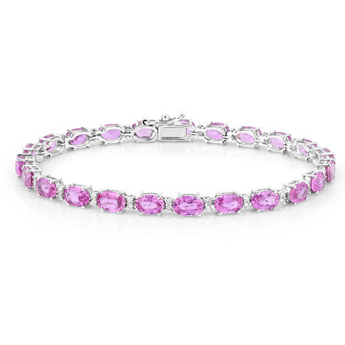 Pink Sapphire 14K White Gold Bracelet