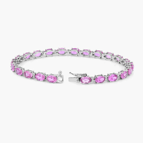 Pink Sapphire 14K White Gold Bracelet