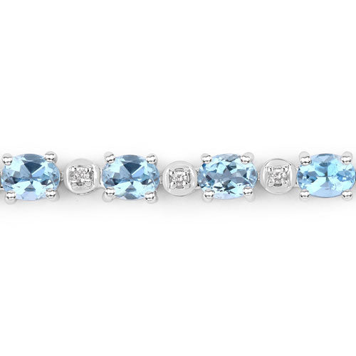 Aquamarine 14K White Gold Bracelet
