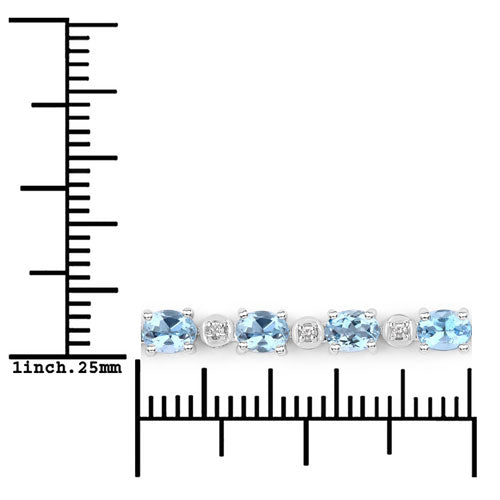 Aquamarine 14K White Gold Bracelet