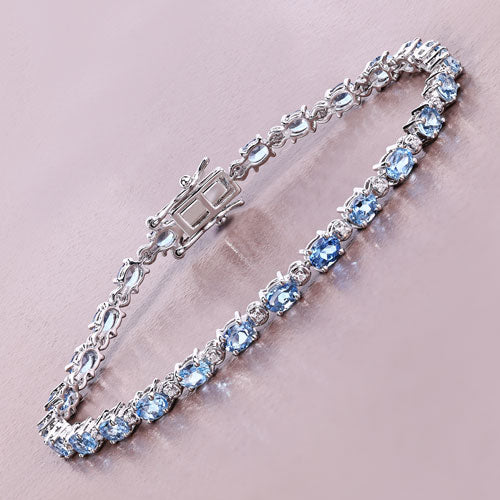Aquamarine 14K White Gold Bracelet