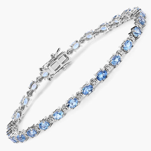 Aquamarine 14K White Gold Bracelet
