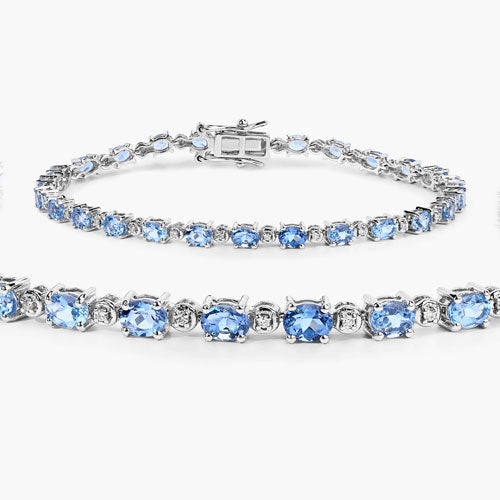Aquamarine 14K White Gold Bracelet
