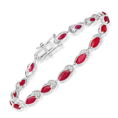 Ruby 14K White Gold Bracelet (6.79 ct)