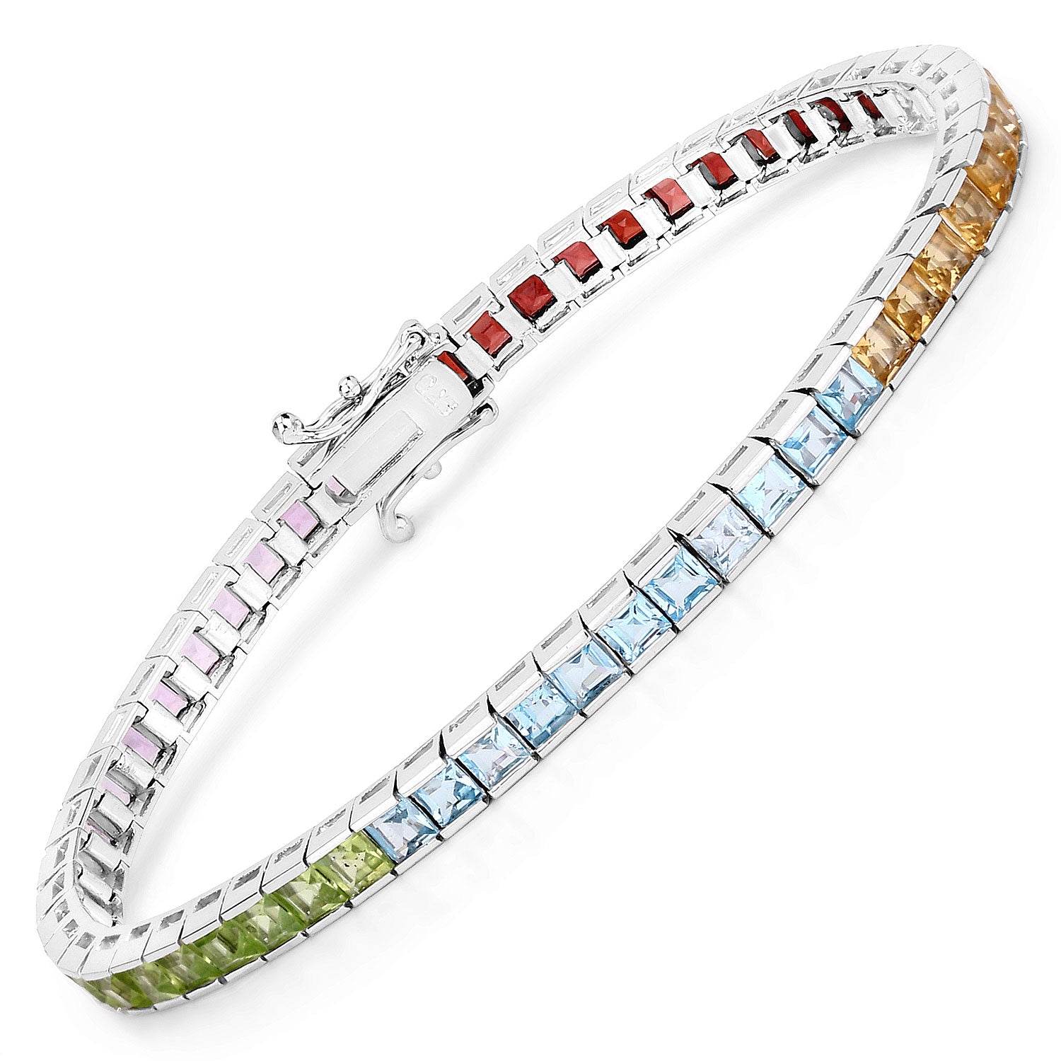 Multi-Stone Sterling Silver Bracelet (8.55 ct) - gallery
