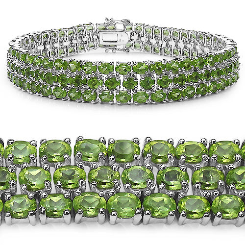 Peridot Sterling Silver Bracelet (26.20 ct)