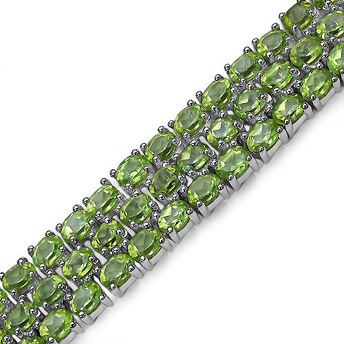Peridot Sterling Silver Bracelet (26.20 ct)