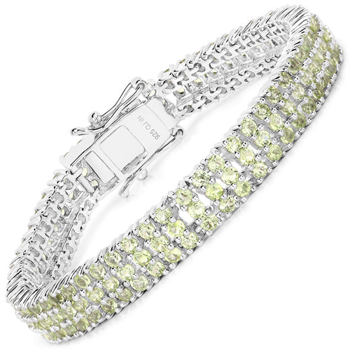 Peridot Sterling Silver Bracelet (11.97 ct)